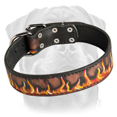 Handpainted leather collar