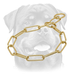 Strong Rottweiler collar with fur-saving brass links