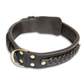 Gorgeous Wide 2 Ply Leather Dog Collar