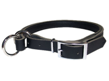 Adjustable Leather Slip Collar& NICKEL plated hardware for Rottweiler