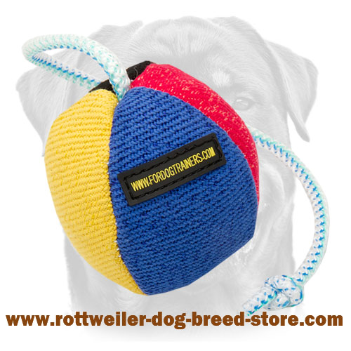 Colorful French Linen Toy on String for Training and Playing 4 1/3 inch (11 cm)