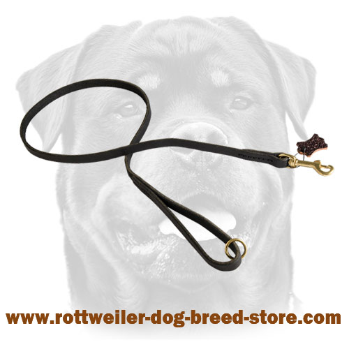 Handcrafted Leather Rottweiler Leash for Walking and Tracking