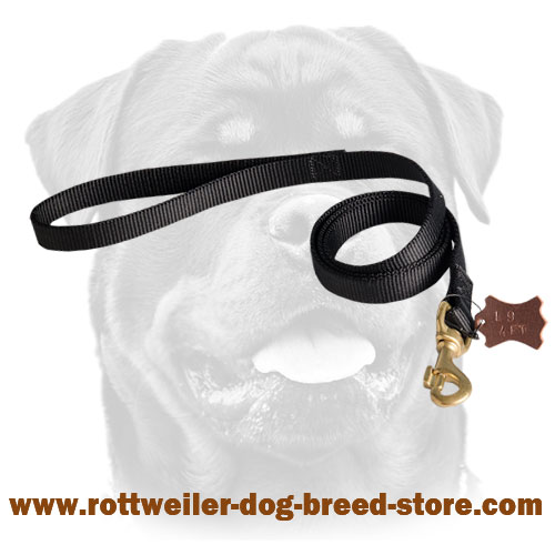 Deluxe Nylon Lead with Brass Snap Hook for Rottweiler