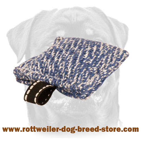 New French Linen Pocket Bite Tug for Rottweiler Puppy