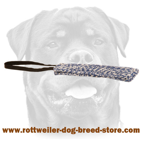 Synthetic French Linen Puppy Bite Tug with Handle