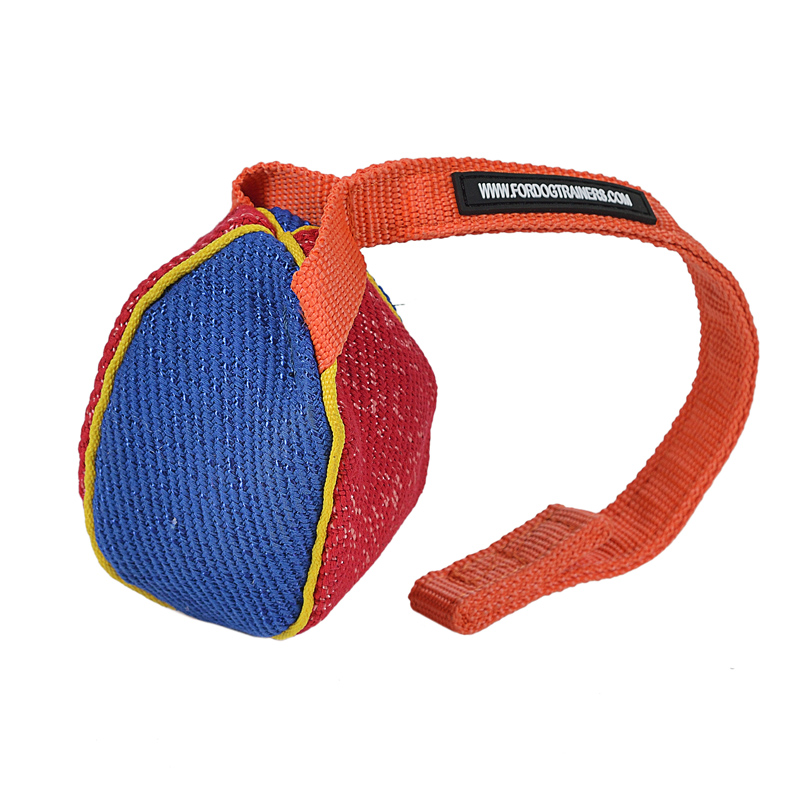 "Funny Play" French Linen Bite Tug for Puppies and Small Rottweiler - 3 x 4 inch (8 x 10 cm)