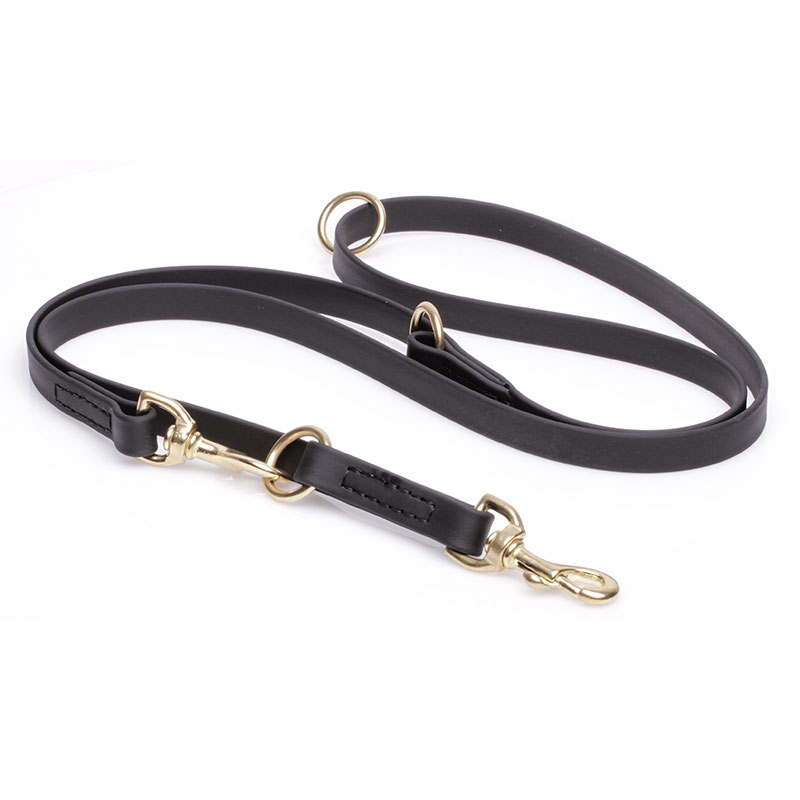 Multipurpose Black Biothane Rottweiler Leash for over 7 Different Activities