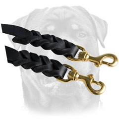 O-Ring On Leather     Dog Leash For Rottweiler 
