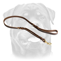 Stitched Leather Dog Leash For     Rottweiler 