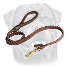 Stitched Leather Dog Leash For     Rottweiler 