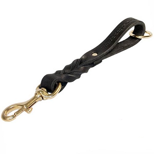 Easy walk short leather dog lead