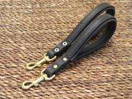 Short leather dog leash - handle leash