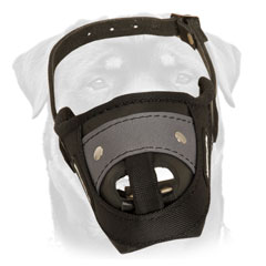 Leather nylon dog muzzle for Rottweiler attack training