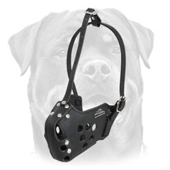 Leather Rottweiler Muzzle Well-Breathable