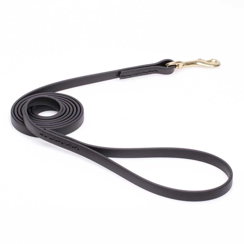 Black Biothane Rottweiler Leash for Walking, Tracking