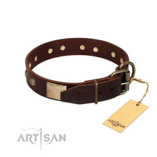 Corrosion proof fittings on comfortable wearing dog collar