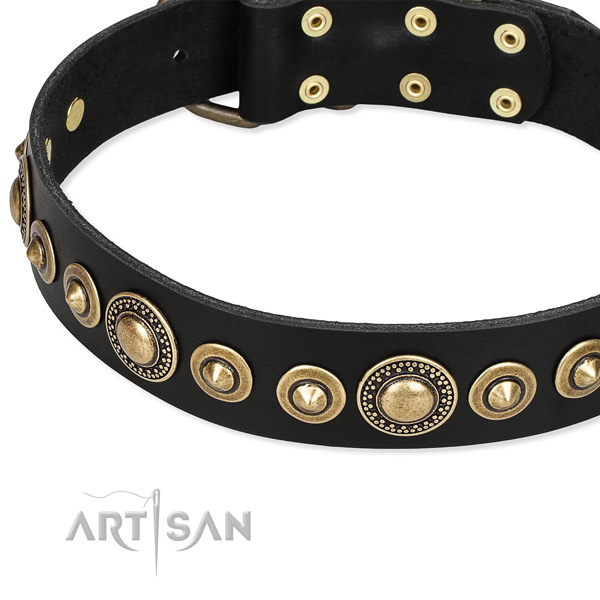 Soft genuine leather dog collar created for your attractive dog