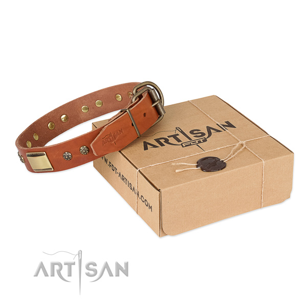 Significant full grain genuine leather collar for your lovely doggie