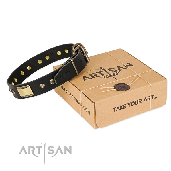 Fine quality genuine leather collar for your beautiful pet