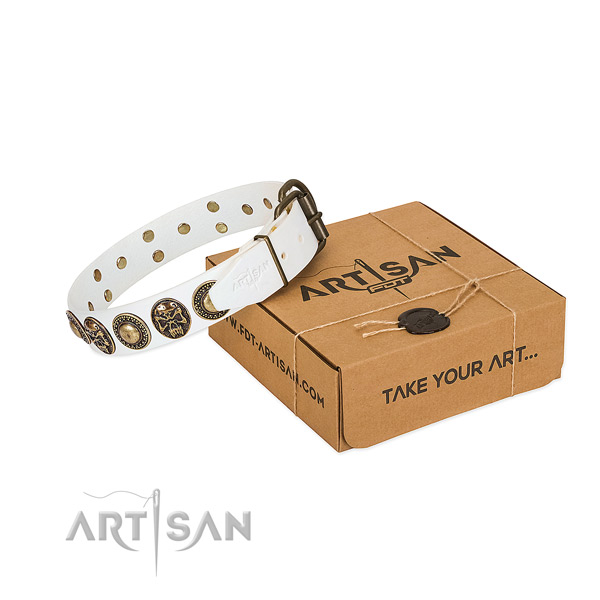 Durable decorations on dog collar for comfortable wearing