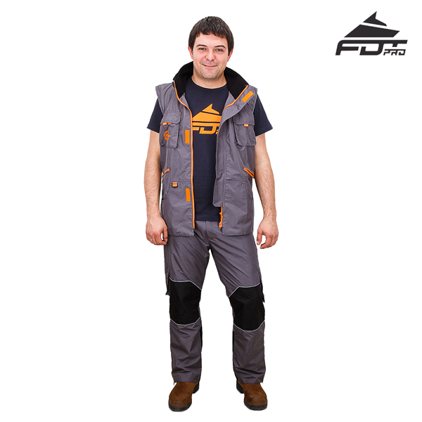 Any Weather Conditions Dog Tracking Suit of Grey Color from FDT Wear