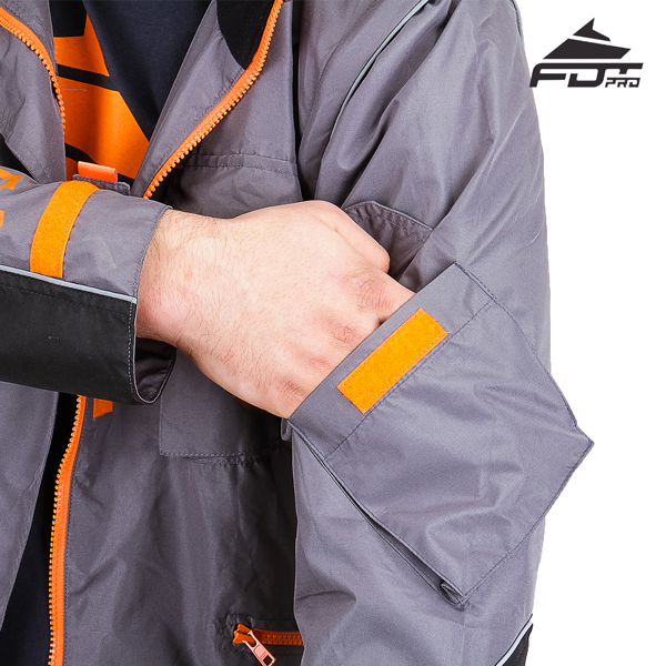 Grey FDT Pro Design Dog Tracking Jacket with Durable Sleeve Pocket